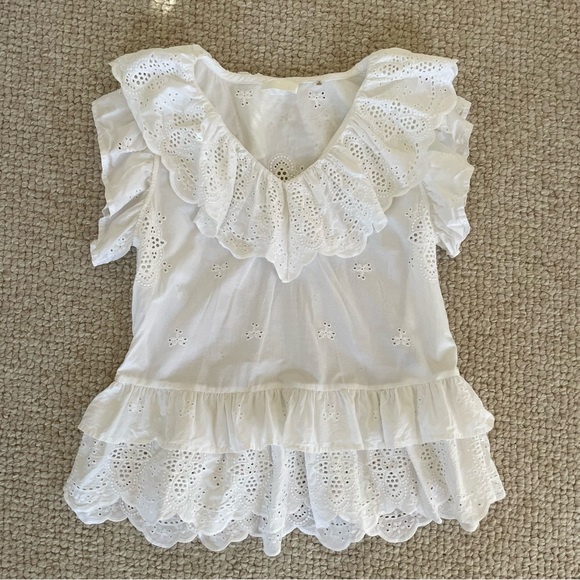 7 for all Mankind, White Cotton Blouse, size Med, like NEW - Picture 1 of 4